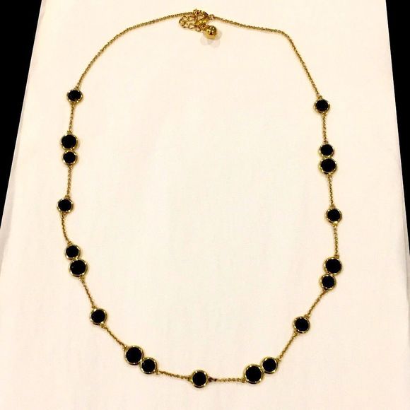 KATE SPADE Gold Tone & Black Crystal 32” Necklace - Picture 12 of 15